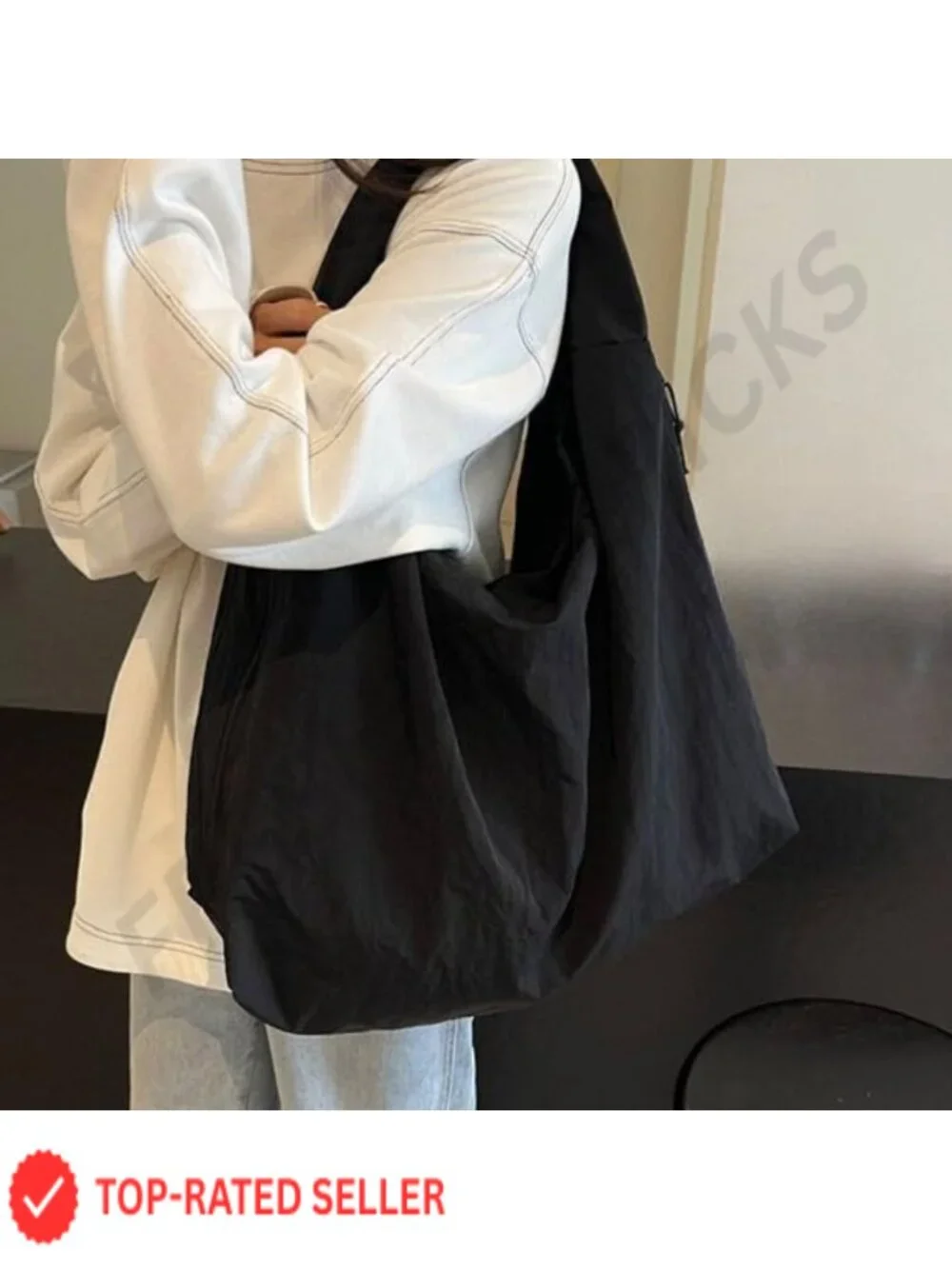 Nylon Slouchy Hobo Tote Bag Women Large Capacity Crossbody Shoulder Handbag